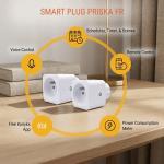 Konyks Priska FR Dual Pack Smart Electrical Sockets Set of 2 (16A, WiFi + Bluetooth, Energy Meter)