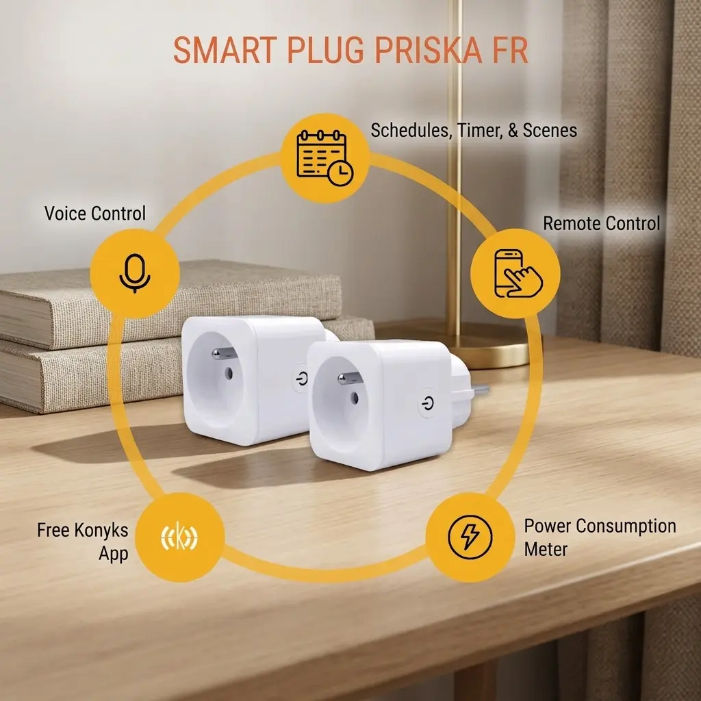 Konyks Priska FR Dual Pack Smart Electrical Sockets Set of 2 (16A, WiFi + Bluetooth, Energy Meter) 3