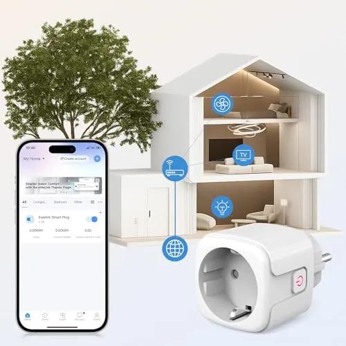SURFOU 16A WiFi Smart Plug with Energy Monitoring - Alexa & Google Home Compatible