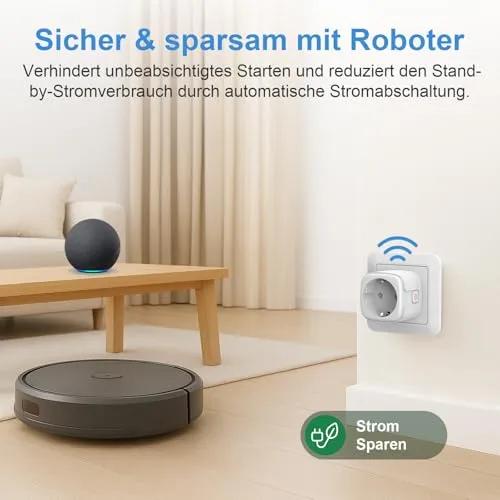 SURFOU 16A WiFi Smart Plug with Energy Monitoring - Alexa & Google Home Compatible