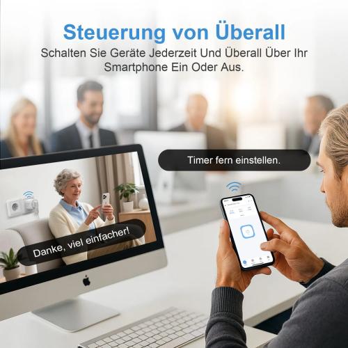 SURFOU 16A WiFi Smart Plug with Energy Monitoring - Alexa & Google Home Compatible
