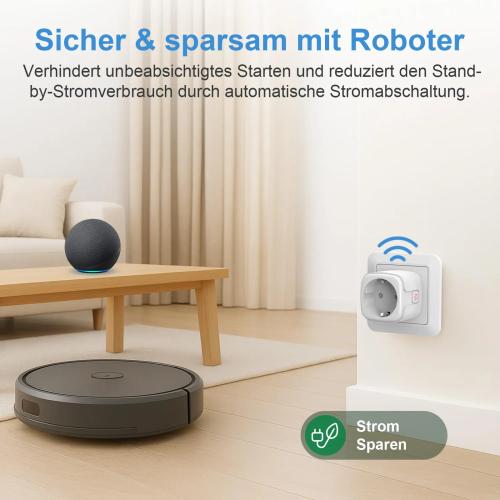 SURFOU 16A WiFi Smart Plug with Energy Monitoring - Alexa & Google Home Compatible
