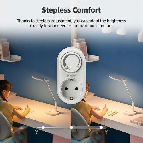 Rotary Socket Dimmer Plug for LED and Halogen Lamps with Memory Function