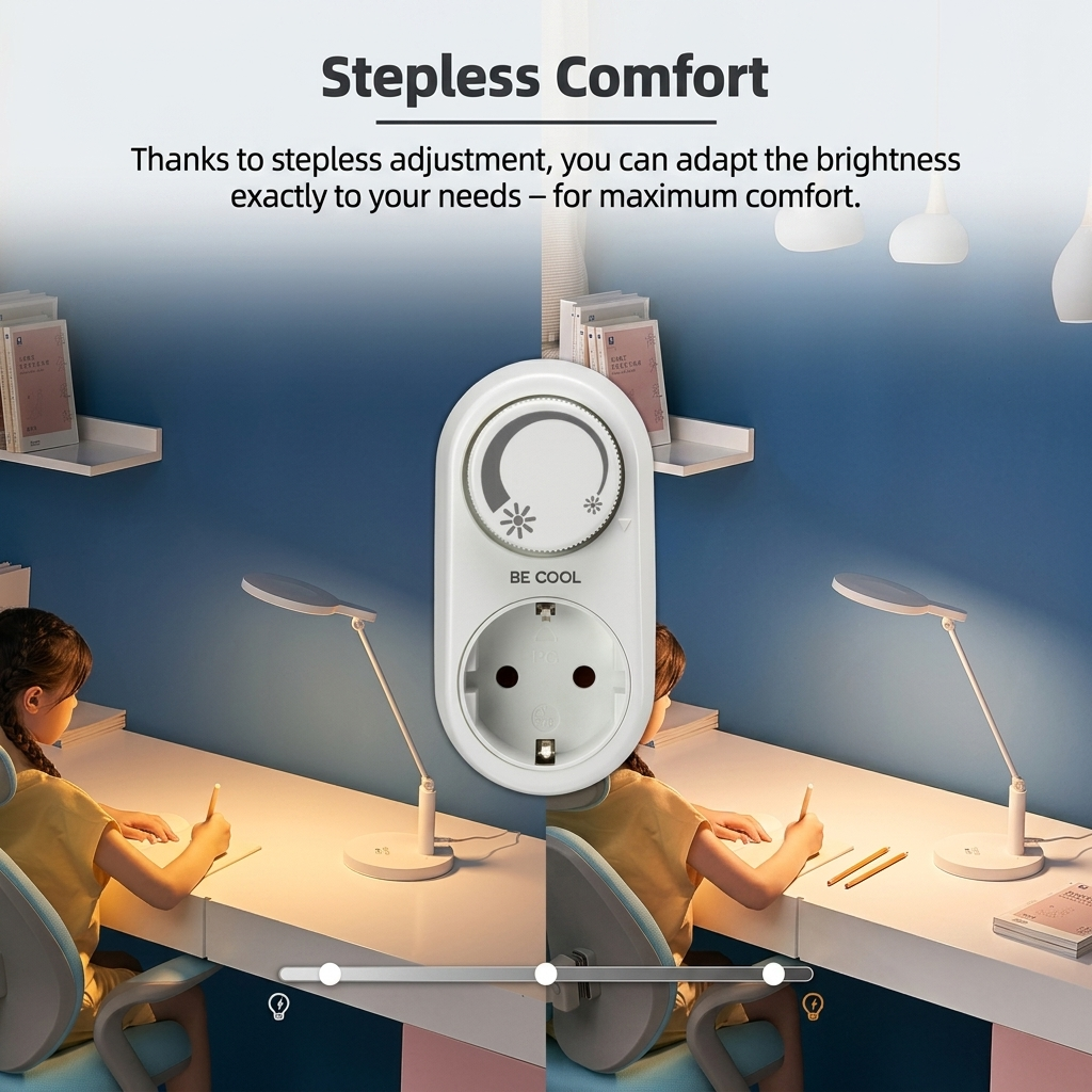 Rotary Socket Dimmer Plug for LED and Halogen Lamps with Memory Function 5