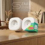 Meross Smart WiFi Plug (FR Type E) - 16A with Energy Monitoring, 2-Pack