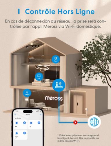 Meross Smart WiFi Plug (FR Type E) - 16A with Energy Monitoring, 2-Pack