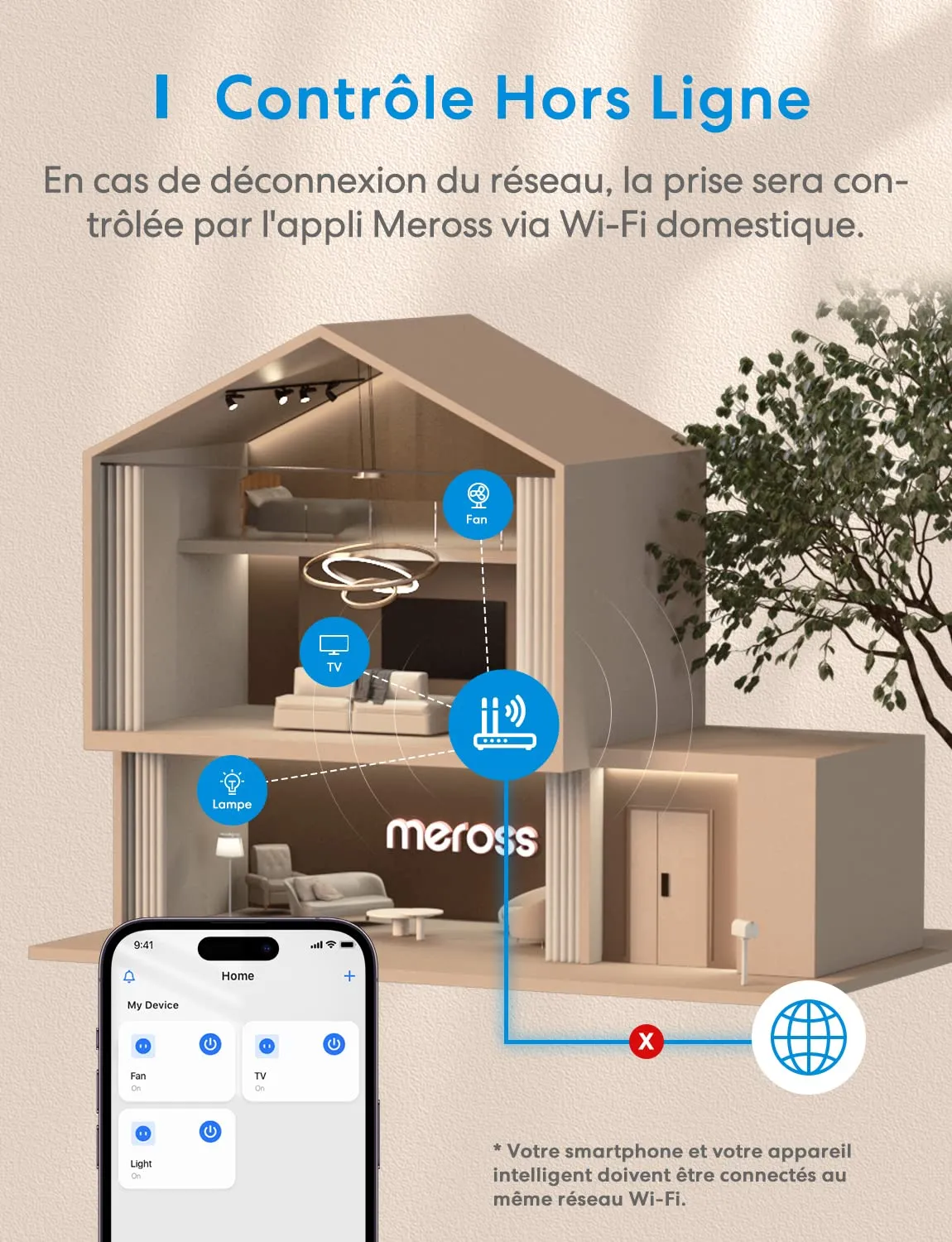 Meross Smart WiFi Plug (FR Type E) - 16A with Energy Monitoring, 2-Pack MSS310 7
