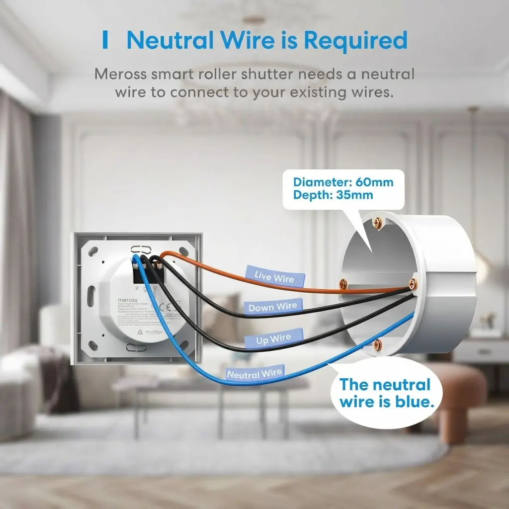 Meross Matte Matter Wi-Fi Smart Roller Shutter Switch for Apple HomeKit, Alexa & Google Home 9