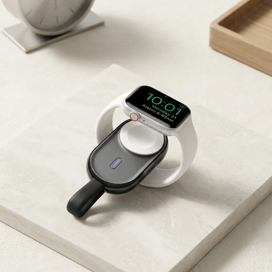Veger POMME 1200mAh Ultra-Compact Wireless Portable Charger & Power Bank for Apple Watch