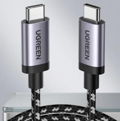 Ugreen USB-C to USB-C 3.1 Gen1 PD Fast Charging Cable, 60W, 2 Meters - Black-Gray 50450