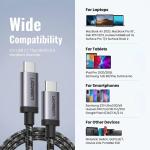 Ugreen USB-C to USB-C 3.1 Gen1 PD Fast Charging Cable, 60W, 2 Meters - Black-Gray 50450