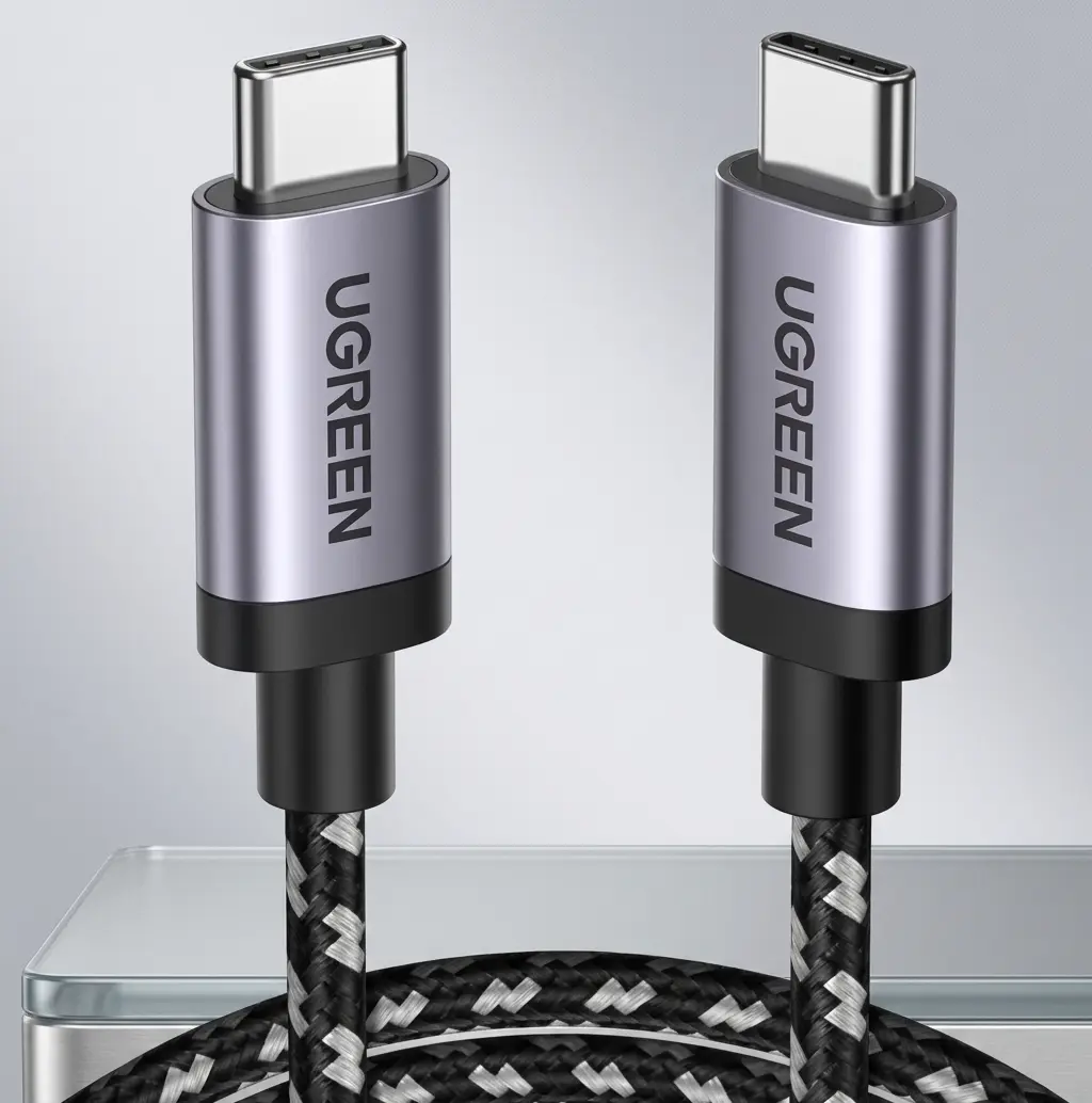 Ugreen USB-C to USB-C 3.1 Gen1 PD Fast Charging Cable, 60W, 2 Meters - Black-Gray 50450