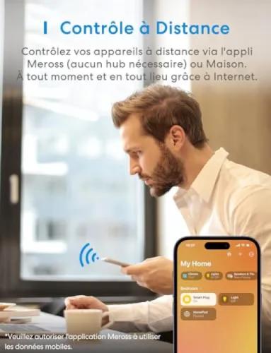 Meross Smart Wi-Fi Plug (Type E) - 16A with Energy Monitoring, Apple HomeKit, Alexa & Google Home Compatible - 4 Pack