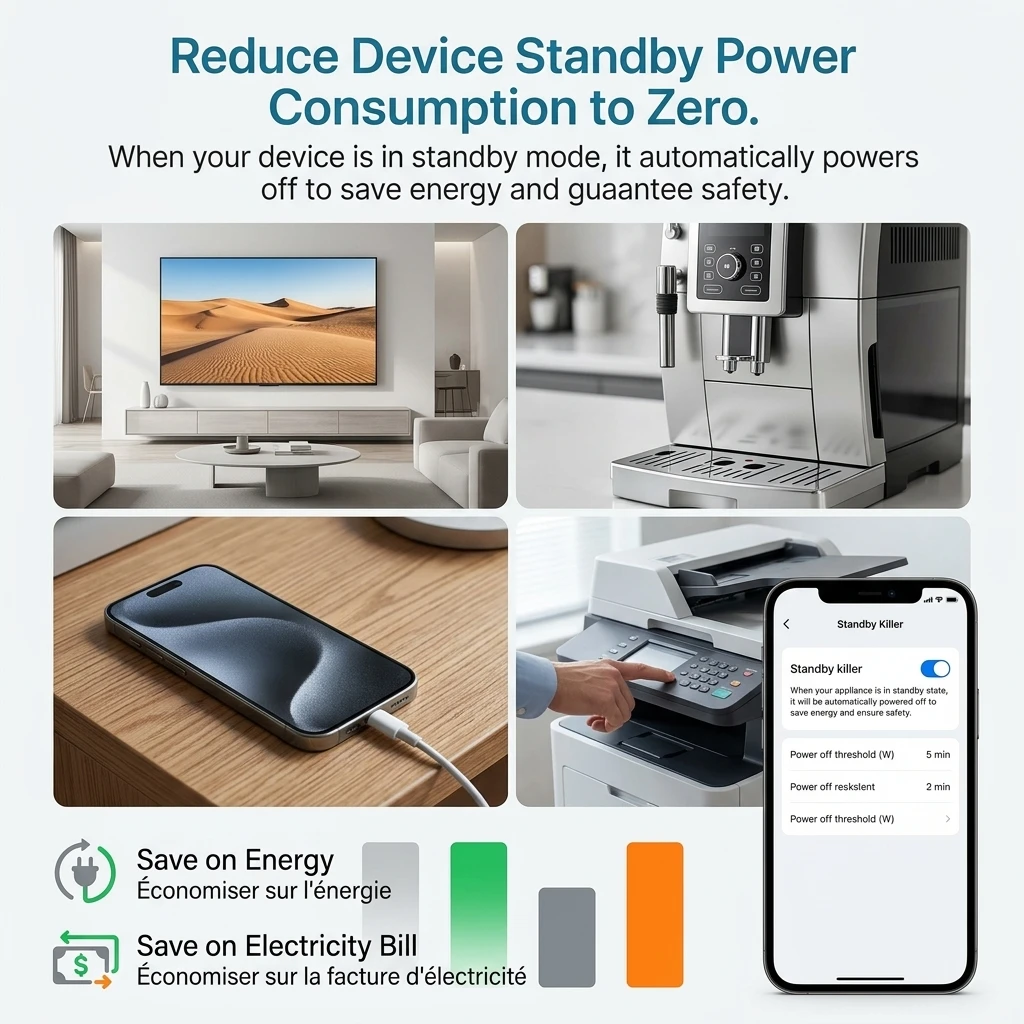 Meross Smart Wi-Fi Plug (Type E) - 16A with Energy Monitoring, Apple HomeKit, Alexa & Google Home Compatible - 4 Pack 5