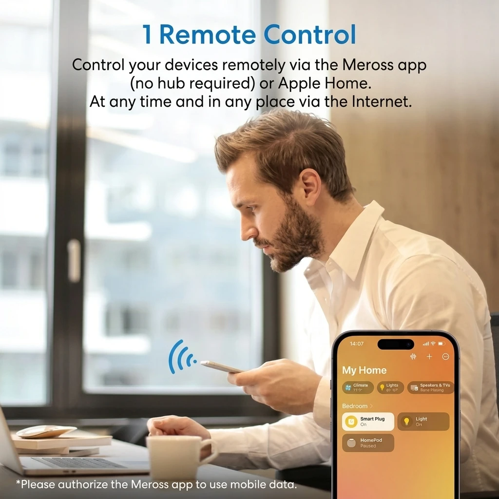 Meross Smart Wi-Fi Plug (Type E) - 16A with Energy Monitoring, Apple HomeKit, Alexa & Google Home Compatible - 4 Pack 6