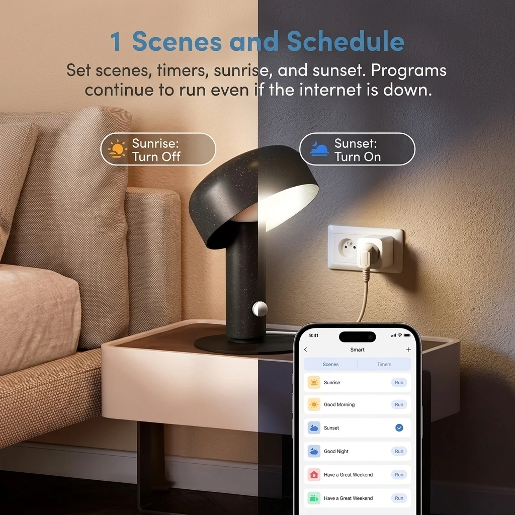 Meross Smart Wi-Fi Plug (Type E) - 16A with Energy Monitoring, Apple HomeKit, Alexa & Google Home Compatible - 4 Pack 7