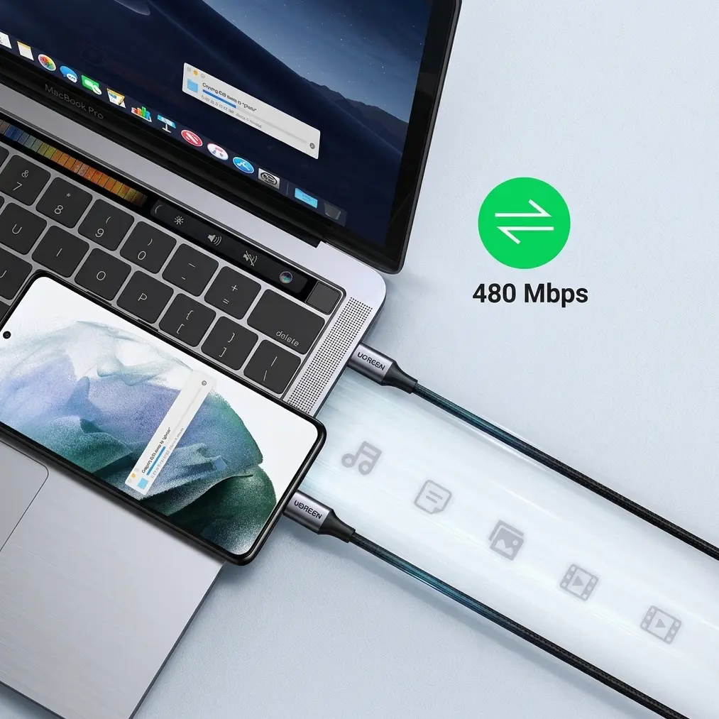 UGREEN USB-C to USB-C 60W Fast Charging Braided Data Cable - 0.5 Meter 50149 4