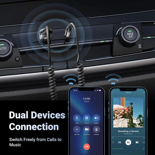 UGREEN Bluetooth 5.3 Audio Receiver for Car - 3.5mm Aux Adapter 70601