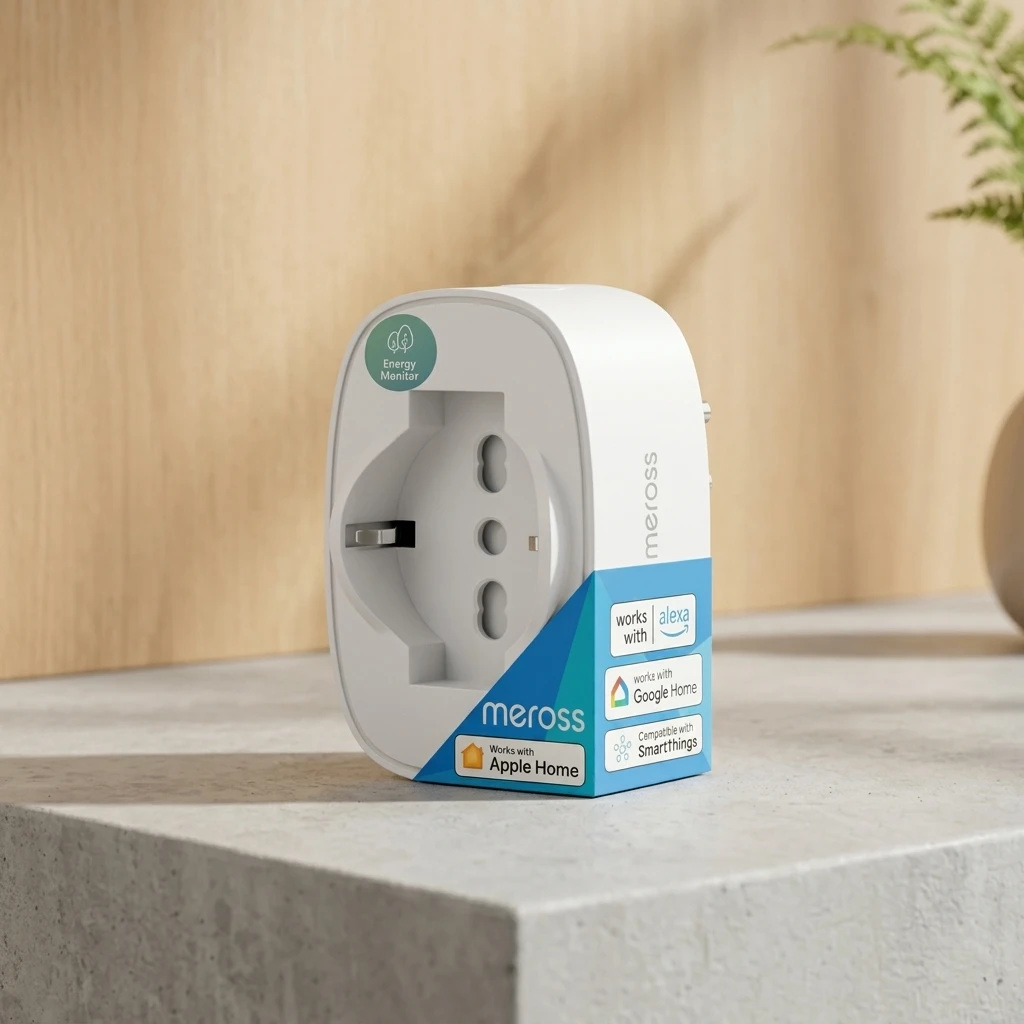 Meross Italian Smart WiFi Wall Socket with Energy Monitoring & HomeKit Support